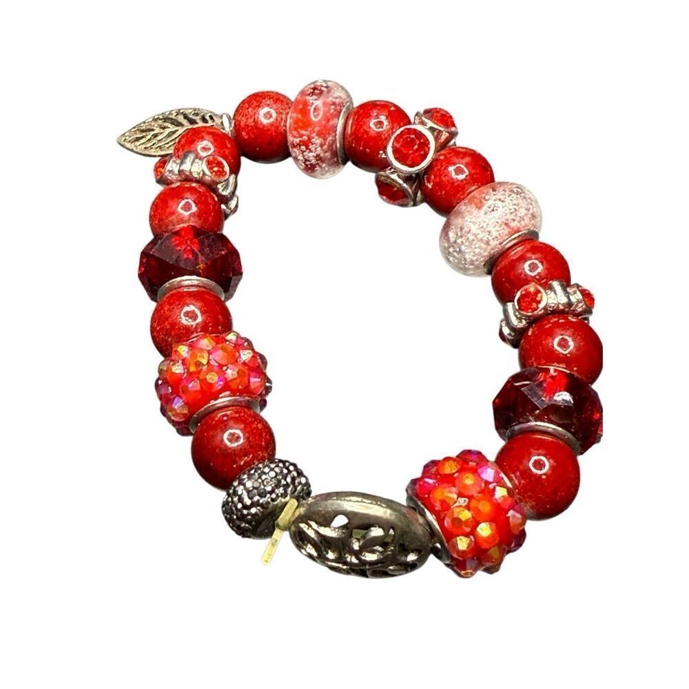 Anthropologie hand made glass bead bracelet